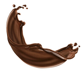Chocolate splash isolated on white background