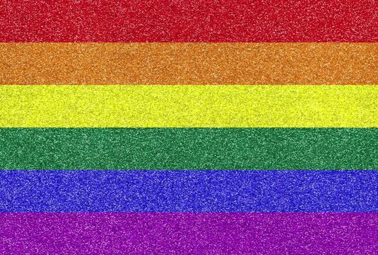Glitter Rainbow flag of LGBT community sparkle background
