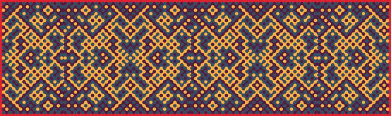 Multicolor truchet tiling connections illustration