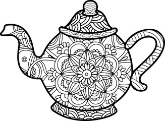 coffee or tea cup doodle style Coloring pages.