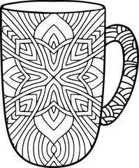 coffee or tea cup doodle style Coloring pages.