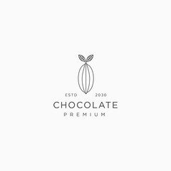 Cocoa design, cocoa plant logo icon vector template