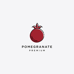 Vector abstract logo and pomegranate design template