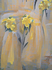 painting of yellow daffodil
