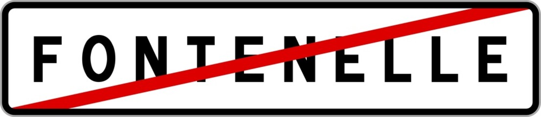 Panneau sortie ville agglomération Fontenelle / Town exit sign Fontenelle