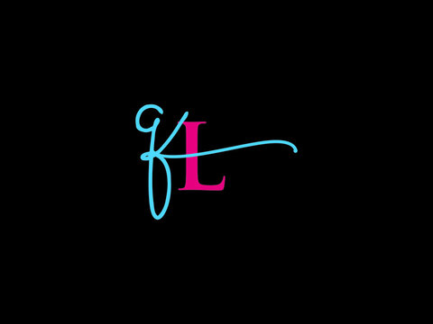 Stylish QL Logo Letter, Signature Ql lq Logo Icon Vector With Signature Colorful Letter Design