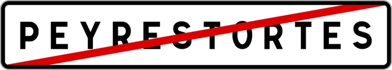 Panneau sortie ville agglomération Peyrestortes / Town exit sign Peyrestortes