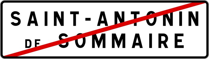 Panneau sortie ville agglomération Saint-Antonin-de-Sommaire / Town exit sign Saint-Antonin-de-Sommaire