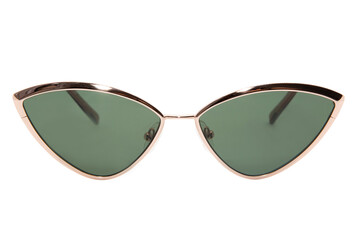 Cat eye Sunglasses luxury fashion polarized green shades with rosegold metal frame designer...