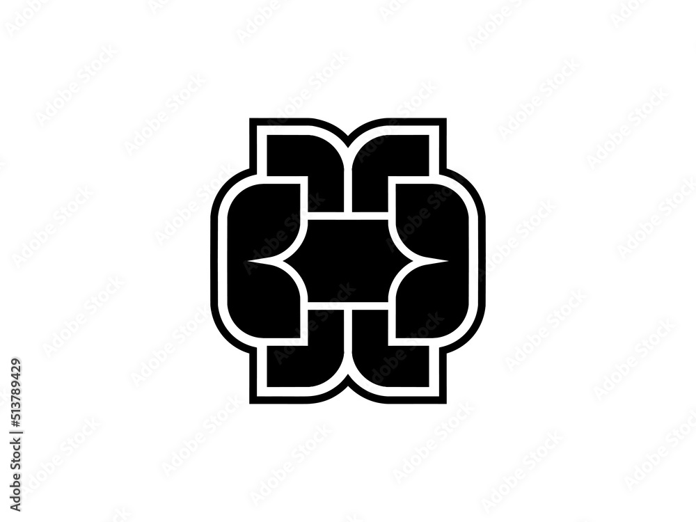 Poster abstract geometric shape with ornament. great design element. vector
