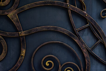 The fragment of forged metal products. close-up.