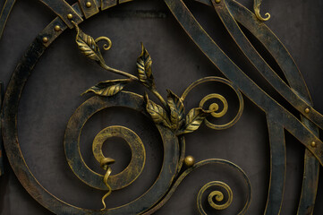 The fragment of forged metal products. close-up.