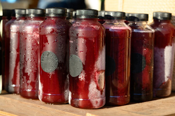 Cool drink in a plastic bottle.