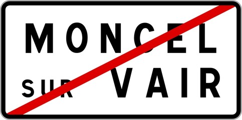 Panneau sortie ville agglomération Moncel-sur-Vair / Town exit sign Moncel-sur-Vair