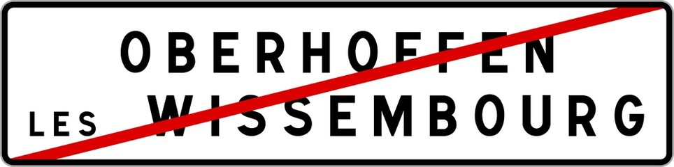 Panneau sortie ville agglomération Oberhoffen-lès-Wissembourg / Town exit sign Oberhoffen-lès-Wissembourg