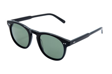 Designer Sunglasses for men and women black frame with green shades top front view