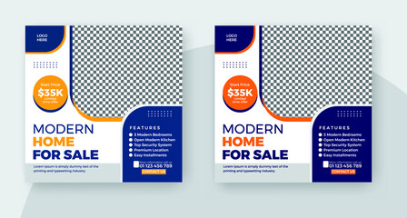 Modern real estate house property social media instagram post or web template