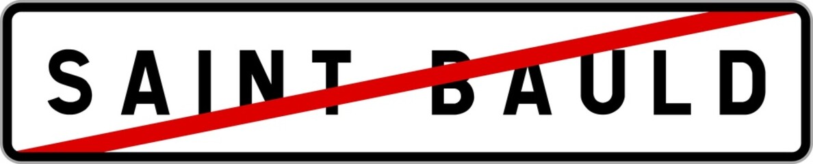 Panneau sortie ville agglomération Saint-Bauld / Town exit sign Saint-Bauld