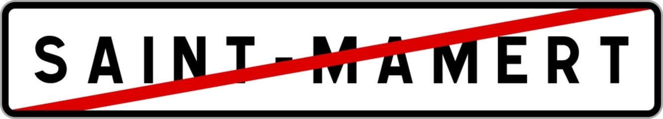 Panneau sortie ville agglomération Saint-Mamert / Town exit sign Saint-Mamert