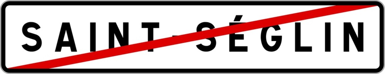 Panneau sortie ville agglom&eacute;ration Saint-S&eacute;glin / Town exit sign Saint-S&eacute;glin