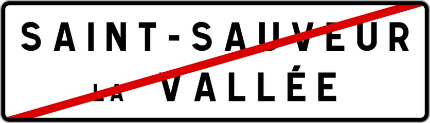 Panneau sortie ville agglomération Saint-Sauveur-la-Vallée / Town exit sign Saint-Sauveur-la-Vallée