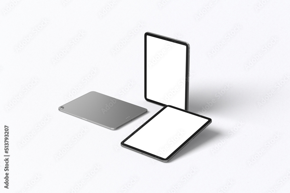 Poster tablet mockup on minimal background. modern tablet display mockup scene. tablet with empty screen. p