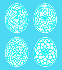 Easter eggs set doodle style. Happy Easter hand-drawn