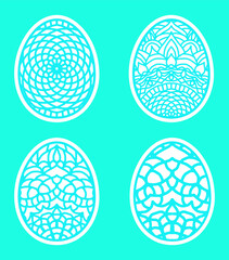 Easter eggs set doodle style. Happy Easter hand-drawn