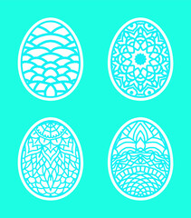 Easter eggs set doodle style. Happy Easter hand-drawn