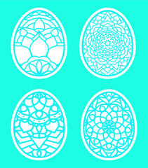 Easter eggs set doodle style. Happy Easter hand-drawn