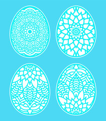 Easter eggs set doodle style. Happy Easter hand-drawn
