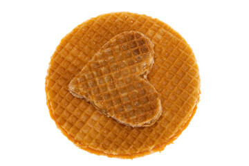 dutch waffle heart isolated