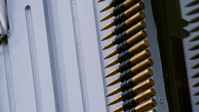 Bullets hang for sale outside store 