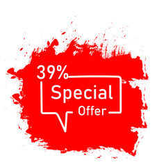 Sale 39 percent banner. Flash offer banner, coupon or poster. Discount chat . Coupon offer icon. Offer 39 percent promo banner. Retail marketing .  pop art. Vector