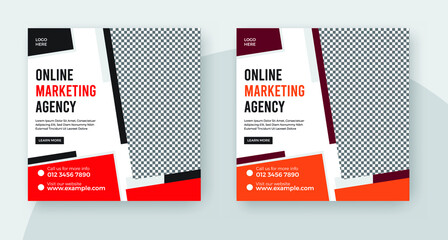Naklejka premium Modern real estate house property social media instagram post or web banner template