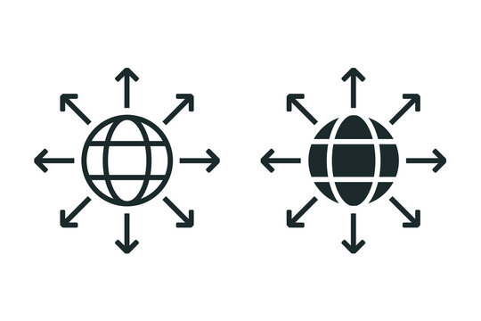 World expansion icon. Vector illustration