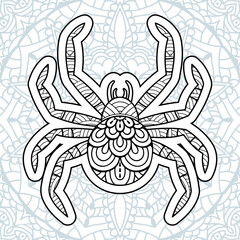 Insect Mandala coloring pages. Stress Relieving Animals Designs
