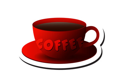 red coffee cup vector logo graphic resources isolated transparent background png