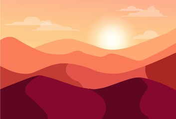 Vector desert landscape illustration