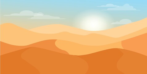 Fototapeta na wymiar Vector desert landscape illustration