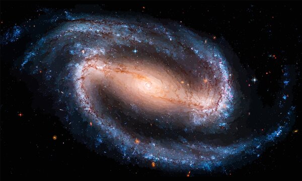 Spiral galaxy, constellation, nebula, astronomy vector illustration
