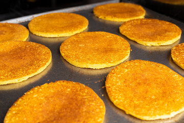 Delicious Colombian corn arepas made from chocolo or choclo