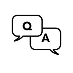 Q&A, chat, pytania i odpowiedzi ikona wektorowa - obrazy, fototapety, plakaty