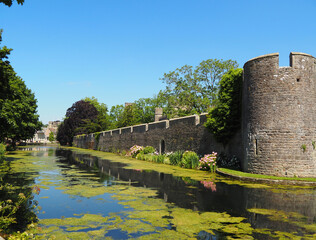 Fototapeta premium Wells Bishops Palace Moat.