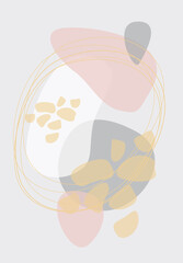 Vector illustration. Abstract design with doodles and various shapes.