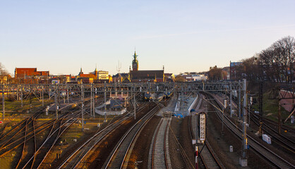 Fototapeta na wymiar View of Gdansk Main Railway Station, Poland