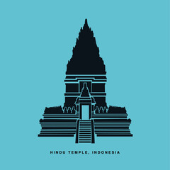 Hindu temple, Indonesia vector icon. A Beautiful Hindu temple Icon.