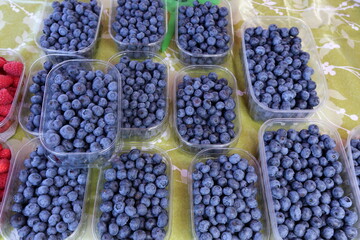 Fruits and berries are sold at the market