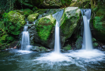 waterfall the schiessentumpel and bridge in luxembourg