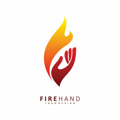 fire flame hand logo design